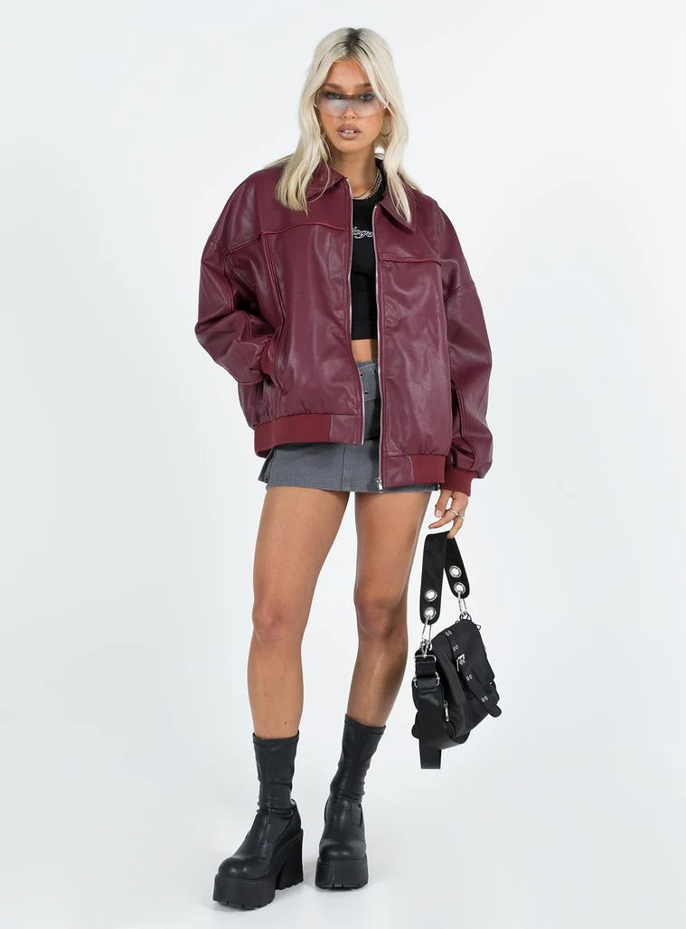 The Vanta Bomber - Burgundy