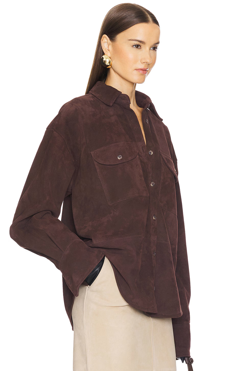 The Elara Suede Shirt
