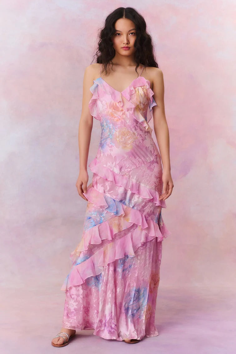 Isadora Rosé Ruffle Gown