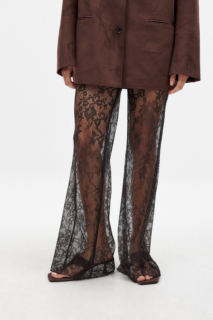 Renza Lace Trousers - Brown